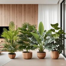 4件套人造大型植物组合 - 包含多种叶片，适合户外使用 - 宽叶热带雨林装饰，圣诞棕榈树，四季皆宜的室内/室外盆栽植物，适用于婚礼、办公室、酒店、花园、摄影、北欧风格仿真树、圣诞节、感恩节、装饰、落地式、绿叶、抗紫外线、低维护摄影道具 - 綠色 - 查看 11