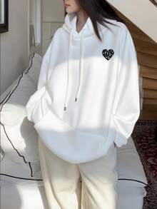 Women's Slim Hoodie - Loose Korean Version Well-Beater Coat, Soft Daily Casual Pullover Coat For Layering In Spring And Autumn (Machine Washable) - Simple Fashion Clothing, Durable Design, Fashion Coat, Women's Must-Have. - 白色2 - 查看 2