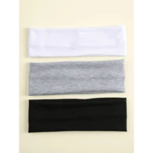 3pcs Women Plain Stretchy Yoga Headband, Comfortable For Sports, Yoga, Washing Face, Makeup, Eye Mask, Outdoor, Party, School Stuff, College, Headbands Fall Winter Hair Band Hair Accessories For Women For Vacation Outfits Woman - Multicolor-2 - View 3