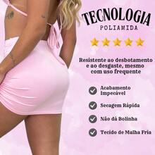 Beach Cover-Up Short Skirt With Side Adjustment For Women, Comfortable - 淺粉色 - 查看 2