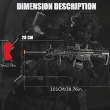 Splatter bead gun M4 Electric Gel Blaster [7.4v High Speed Upgrade Gun] M4 Highly Assembled Toy Rifle, Manual/Automatic Dual Mode No Gel Balls, For Outdoor Entertainment, Team Shooting Games, Christmas Gifts-Black,,Gel Blaster,Gel Blaster Guns,Gel Blaster Bullets - 黑色 - 查看 2
