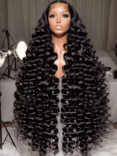 Peluca de cabello humano rizado con parte lateral, peluca de encaje frontal de cabello humano con densidad del 180%, peluca bob corta de onda profunda, húmeda y ondulada, para mujeres, marca MECRY