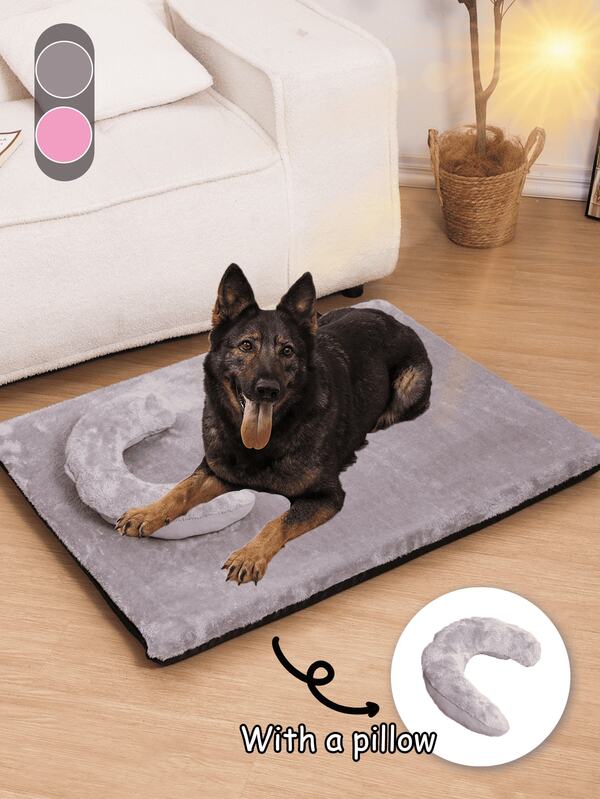 LANGXINGCS 1pc LANGXINGCS Warm Pet Bed, Zippered Design Removable & Reversible Dog/Cat Bed With Pillow, Suitable For All Seasons, Autumn/Winter, Fits Small/Medium/Large Pets