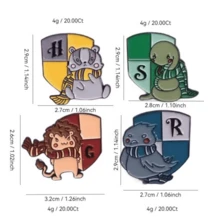 Harry Potter 1pc/3pcs Cartoon Magic School Theme Alloy Badge, Lion & Snake House Design With Colorful Scarf Detail, High-Quality Enamel Finish, Durable & Vibrant, Suitable As Clothing Brooch/Backpack Decor, Ideal Memorabilia For Magic Fans And Versatile Accessory For Daily Wear Or Gift - Multicolor - View 8