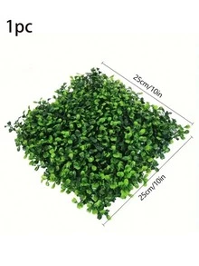 1/10 Pieces Of 25X25cm Artificial Milan Lawn, Eucalyptus Green Plant Background Wall, Simulated Plastic Plant Carpet, Home And Wedding Decoration