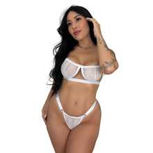 Conjunto Lingerie Calcinha Sutiã Com Aro Meia Taça Alça Regulável Premium Sensual Luxo Gringa Renda - Branco - Visão 4