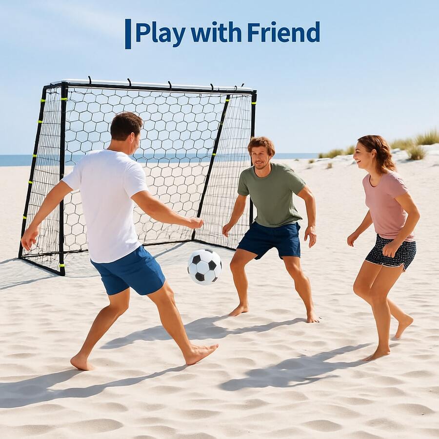 CuisinSmart Portable Sports Soccer Rebounder For Backyard, Training, Soccer Practice Equipment, Soccer Training Equipment, Football Practice,Easy Set Up - White & Black-82.68"D X 59.06"W X 43.31"H - View 1