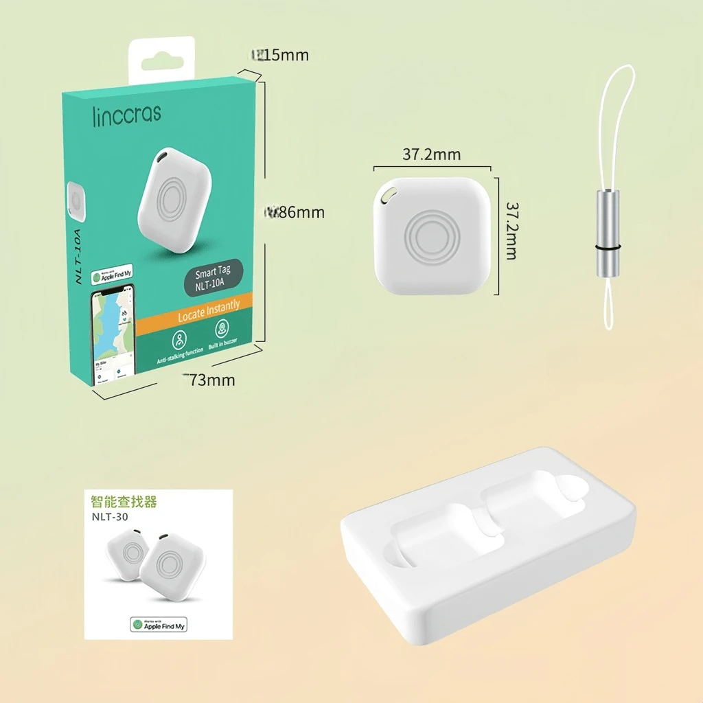 AirTag/Smart Tag Tracker With MFI Certification: Complete GPS Location, Ideal For Luggage, Cars, Motorcycles, Pets And Children, No Distance Limit - White - View 3