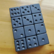 12pcs Classic 16mm Matte Black Acrylic Dice Set, Suitable For Board Games And Parties, Matte Black Dice, Perfect Gift For Christmas, Halloween, Thanksgiving - Multicolor - View 2