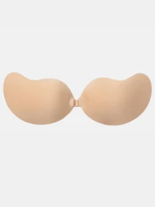 1 par de sutiã adesivo push-up com bojo manga: sutiã invisível sem costas e sem alças, pasta de silicone autoadesiva sem costura para mamilos, para roupa íntima feminina, vestido, lingerie de casamento de verão