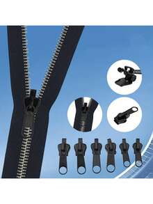 6/12/24 Peças Kit de Reparo de Zíper com Caixa Destacável - Sem Ferramentas Necessárias, Conserto Rápido para Jaquetas, Roupas, Sapatos, Botas, Bagagem - Conjunto Portátil de Cursores e Puxadores de Zíper, Adequado para Viagem, Camping, Casa e Reparos de Emergência - Essencial para Costura e Artesanato - Ferramentas de Reparo de Zíper, Zíperes de Náilon para Jaquetas, Zíperes de Extremidade Aberta para Costura - Multicolorido - Visão 6