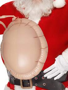 1pc/Set Christmas Inflatable Santa Claus Belly Cosplay Party Prop Fake Belly Toy, Decoration & Photo Prop (The Product May Have Slight Color Difference Due To Lighting During Photography Or Different Production Batches) - Multicolor - View 7