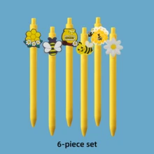 10/6/1 Set Yellow Bee Style Neutral Pens, 0.5mm Black Ink Big Bee Pen, Suitable For Party Gifts, Back To School Writing Supplies, School And Office Stationery - Multicolor - View 6