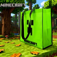 Microsoft 1个官方授权的Creeper帆布单肩包，绿色，卡通风格，休闲百搭，适合工作、旅行、购物等各种场合，是万圣节、圣诞节、感恩节等节日送给家人和朋友的惊喜礼物。 - Creeper Canvas Bag - 查看 8