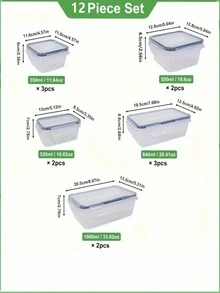 48pcs Sealed Food Storage Containers With LIDS - Lunch Boxes Ideal For Organizing And Storing Grains, Rice, Pasta, Tea, Nuts And Coffee Beans In A Kitchen Pantry - Can Be Used For Dishwasher Washing, Including Labels And Markers - Đen và trắng - Xem 3