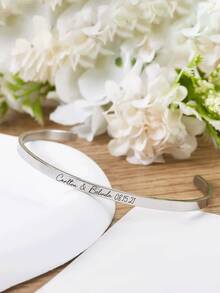 Personalized Bracelet, Engraved Bracelet, Customized Name Bracelet, Summer Jewelry, Family & Couple Gift, Gift For Her, Delicate Engraved Cuff Personalized Cuff Bracelet Customized Bracelet Inspirational Gift Personal Motto Bracelet