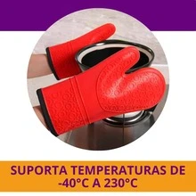 2 Black Silicone Gloves Thermal Non-Slip Oven Stove And Freezer Gloves Lined And Textured With Strap Long Sleeve Pair Of Gloves - 黑色 - 查看 5