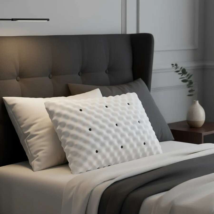 Kit 2 Magnetic Orthopedic Pillows With High Relief For Spine - 白色 - 查看 1