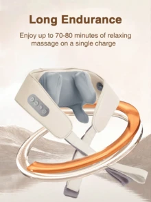 1 قطعة مدلك واقعي للرقبة والكتف، 3 أوضاع تدليك، وظيفة التسخين، بطارية قابلة للشحن 1200 مللي أمبير، 6 رؤوس تدليك من السيليكون الناعم، درجة حرارة التسخين قابلة للتعديل، يلبي احتياجات التدليك المختلفة