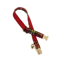 Collar de terciopelo acanalado para gato, collar con campana y lazo para mascotas, hebilla de aleación de zinc chapada en oro linda y duradera, fácil de ajustar y de liberación rápida, para uso diario, exterior y fiestas de cumpleaños y bodas (debido a cada lote de telas y hecho a mano, los colores pueden variar ligeramente, se envían al azar)