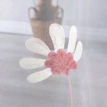 1 rèm voan thêu họa tiết hoa cúc và chuồn chuồn kiểu Pháp, phần trên có túi đựng, nhẹ và thoáng khí, thủ công thêu, lưới dệt chặt, chống muỗi, có thể giặt được, trang trí cửa sổ nhà theo phong cách mộc mạc quyến rũ, thích hợp làm điểm nhấn cho ngôi nhà của phụ nữ, dùng cho phòng ngủ, tủ quần áo, phòng khách, phòng ăn, văn phòng, vách ngăn phòng - Hồng - Xem 5