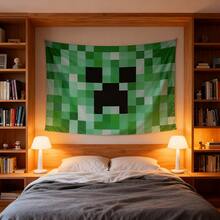 Microsoft 官方授权爬行者纺织品墙面覆盖物客厅卧室趣味挂布时尚家居装饰派对装扮物品万圣节圣诞节感恩节卡通礼物送给家人和朋友 - Creeper Textile Wall Covering - 查看 5