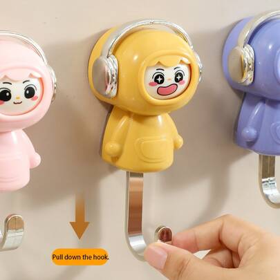1 Stück neue Elf Gesicht Klebehaken - Badezimmertür Aufhängehaken - süße Cartoon Heim Deko Haken - niedlicher Haustier Stil Haken