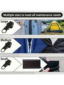 6/12/24 Peças Kit de Reparo de Zíper com Caixa Destacável - Sem Ferramentas Necessárias, Conserto Rápido para Jaquetas, Roupas, Sapatos, Botas, Bagagem - Conjunto Portátil de Cursores e Puxadores de Zíper, Adequado para Viagem, Camping, Casa e Reparos de Emergência - Essencial para Costura e Artesanato - Ferramentas de Reparo de Zíper, Zíperes de Náilon para Jaquetas, Zíperes de Extremidade Aberta para Costura - Multicolorido - Visão 7