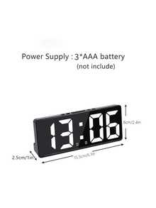 1pc New 2-In-1 Alarm Clock, Large LED Display, Digital Clock, 5-Level Brightness Adjustment, Voice Control Function In Battery Mode, 3 AAA Batteries (Not Included), Suitable For Living Room And Bedroom Decor, Great Christmas And Halloween Gift