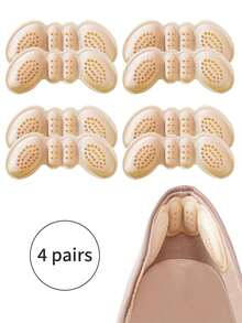 4 Pairs Anti-Slip Heel Pads For Shoes, Comfortable Heel Grips & Inserts For Women & Men, Prevent Rubbing & Blisters, Perfect For Shoes That Are Too Big, Shoe Liner Cushions