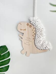 Tranh treo tường hình khủng long dệt thủ công - Đồ trang trí phòng trẻ em thủ công, trang trí phòng trẻ em phong cách Boho, chủ đề thời tiền sử, đạo cụ chụp ảnh sẵn sàng để treo. - Nhiều màu - Xem 13