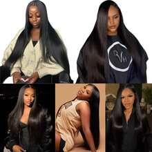 12A Human Hair Bundles 20 22 24 26 Inch 4 Straight Bundles Human Hair 100% Unprocessed Brazilian Remy Virgin Hair Extensions Raw Quick Weave Sew In Glossy Billion Hair Bundles Natural Black - 黑色 - 查看 11
