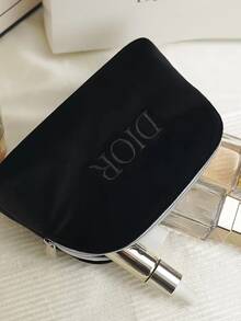 Christian Dior 高级黑色天鹅绒贝壳形化妆包，化妆袋 - 黑色 - 查看 6