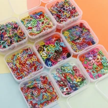 SMI Fine Juego de accesorios de joyería DIY de colores, que incluye cuentas, llaveros, anillas abiertas, mosquetones, ganchos y pasadores de ojo pequeños para la fabricación de joyas