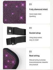 1-2pcs Shiny Rhinestone Car Headrest Covers, Luxury Full Rhinestone Design, Exclusive For Women, Suitable For Most Sedans, Pickups And SUVs, Sparkling Interior Accessory, Instantly Upgrade Car Interior Atmosphere - Style a - View 5