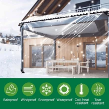 1pc Transparent Heavy-Duty PVC Tarpaulin - Waterproof Cover For Outdoor Plants/Furniture, Pre-Punched Holes With 50cm Spacing, Free Nylon Ropes For Installation, Multi-Purpose Weatherproof Use