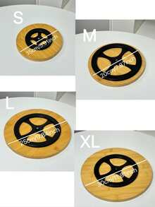 1pc 360° Rotating Wooden Tray, For Storing, Serving Food, Snacks, Beverages, Sushi, Steak, Pizza, Desserts, Cakes, Breads, Breakfast Tray, Coffee Tray, Tea Tray, Charcuterie Board - Yellow - View 6