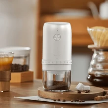 Penggiling Biji Kopi Elektrik, Penggiling Biji Kopi Genggam Kecil, Penggiling Otomatis Portabel, Mesin Penggiling Kopi Manual - Putih - View 15