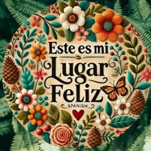 1pc 2D Flat Vintage Iron Sign Wall Decor - "My Happy Place" Spanish Quote Wall Art, Home, Restaurant, Bar, Cafe, Garage Decoration, Predrilled Holes, As Shown In Size - Multicolor - View 1