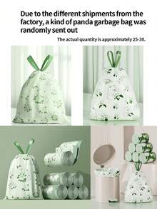 150个装防撕裂抽绳小垃圾袋，防臭，适用于浴室、厨房、卫生间、家庭、办公室和卧室，山茶花香型，加厚卷装，厚实耐用，厨房和家居除臭塑料袋 - 綠色 - 查看 12