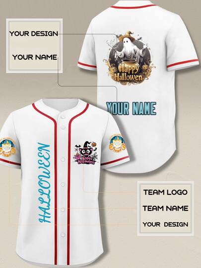 Maillots de baseball personnalisés pour hommes et jeunes - Noms d'équipe et numéros personnalisés Tissu durable et respirant Uniformes de fans et d'équipes Remises sur les commandes en gros, Costume d'Halloween et de Noël personnalisé, Cadeau de fête pour hommes et femmes