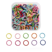 SMI Fine Juego de accesorios de joyería DIY de colores, que incluye cuentas, llaveros, anillas abiertas, mosquetones, ganchos y pasadores de ojo pequeños para la fabricación de joyas