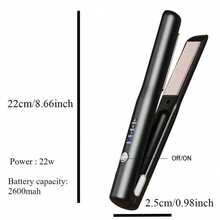 2-In-1 Wireless Mini Portable Hair Straightener & Curler, Ceramic Coated Wireless Straightener, USB Charging, 4 Temperature Settings, Up To 30 Min Continuous Use, Suitable For Travel, Party, Home, Dorm, Great Gift, With 2600mAh Battery - Multicolor - View 3