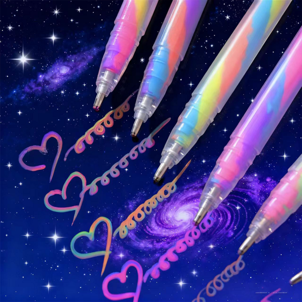 3/6pcs 1.2mm Multicolor Gel Pens - Vibrant Spiral Ink, Glitter & Pastel Effects For Journaling, Greeting Cards & Art Projects, Ink Pens For Writing