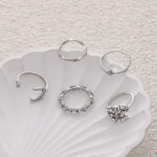 Set Of 10 Bohemian Style Fashion Rings For Women,  Jewelry Gifts - 銀色 - 查看 4