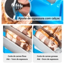 Multifunctional Tabletop Slicer, Manual Fruit And Vegetable Grater, Potato Slicer, Multifunctional Vegetable Cutter, Peeler - Blue - View 3