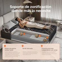 DreamFit Colchón Híbrido En Caja,Colchon Matrimonial 135CM*190CM*25CM,Ortopedico,Ergonómico,Espuma de Alta Densidad Memory Foam,,Antibacteriana,Antiácaros,Transpirabilidad,Antialérgico,Resistente a la humedad,Alivio de Presión y Extremadamente Cómodo,Firmeza Media,Certificado CertiPUR-US®, Economico,Colchones Resortes - Negro - Ver 7