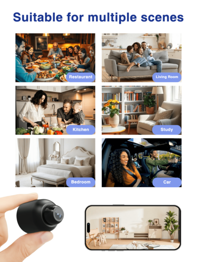 Slimme Wi Fi Camera Live View In 720p HD, Features Night Vision, Motion Alerts Continuous Recording, Versatile Mini Indoor Outdoor 1pc/ view 4