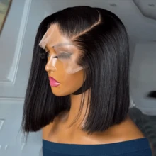 باروكة شعر بشري من MECRY بدون غراء 5x5 وباروكة أمامية من الدانتيل HD 13x6 من شعر برازيلي بكثافة 200% طويل مستقيم ممزوج بشعر بشري - 13x4 مسبق الإبيض والخط الشعري الطبيعي - بدون حاجة لغراء للارتداء الفوري - متعددة الأحجام للمظهر الطبيعي مع شعر الطفل للنساء - طبيعي وأسود - مشاهدة 4