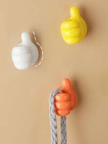 Gancho de pared con forma de pulgar, adhesivo y multifuncional - Diseño elegante, organizador de cables con forma de pulgar - Gancho adhesivo sin taladro para organización del hogar, perfecto para electrodomésticos de cocina y accesorios de dormitorio/baño, diseño compacto, gancho ahorra espacio, fácil instalación, agarre fuerte, gestión de cables, trabajadores de oficina, montaje autoadhesivo, instalación sin esfuerzo en dormitorios/cocinas/dormitorios - No se necesitan clavos